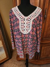 CLEARANCE!!!                Ruby Rd. Pink Tunic, XL