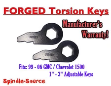 3" Torsion Leveling FRONT FORGED LIFT KEYS FOR 99 - 06 Chevrolet GMC 1500