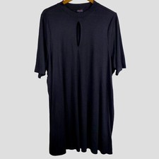 Torrid Black Short Sleeve Crew Neck Keyhole Front Tunic Dress Sz 4