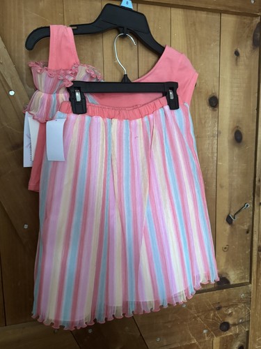 MSRP $64 Bonnie Jean Pastels Color Dress Spring Girls Size 8 Coral NWT - Picture 2 of 5