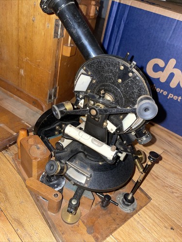RARE WWI IMPERIAL JAPANESE THEODOLITE TRANSIT in Wooden Box - Picture 5 of 21