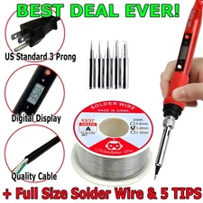 80W Soldering Iron Kit Electric Gun Adjustable Temperature Welding Solder Wire