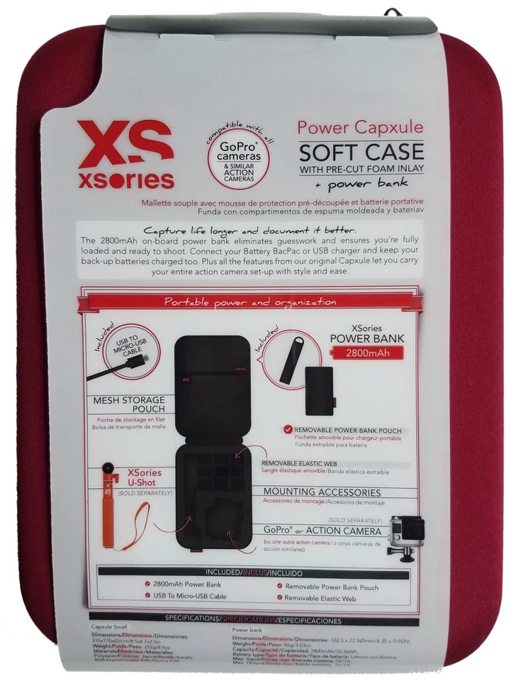 Soft Compact Case Capxule for GoPro Hero Cameras Includes Power Bank Battery - Image 4 of 4