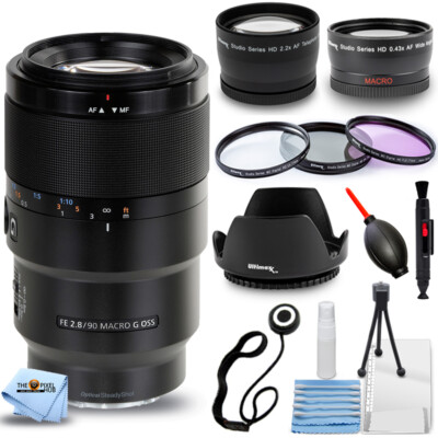 Sony FE 90mm f/2.8 Macro G OSS Lens + Telephoto and Wide Angle