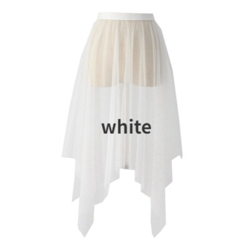 Women Sheer Mesh Skirt Tulle Gauze Half Dress Irregular Fairy Gothic Punk Club - Picture 14 of 15
