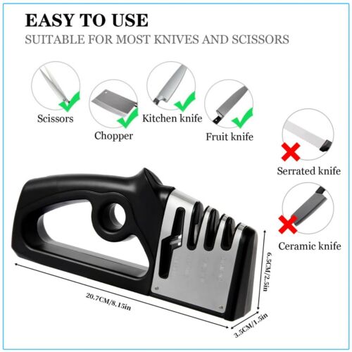 Knife Sharpener Professional Ceramic Tungsten Kitchen Sharpening System Tool - Picture 6 of 7