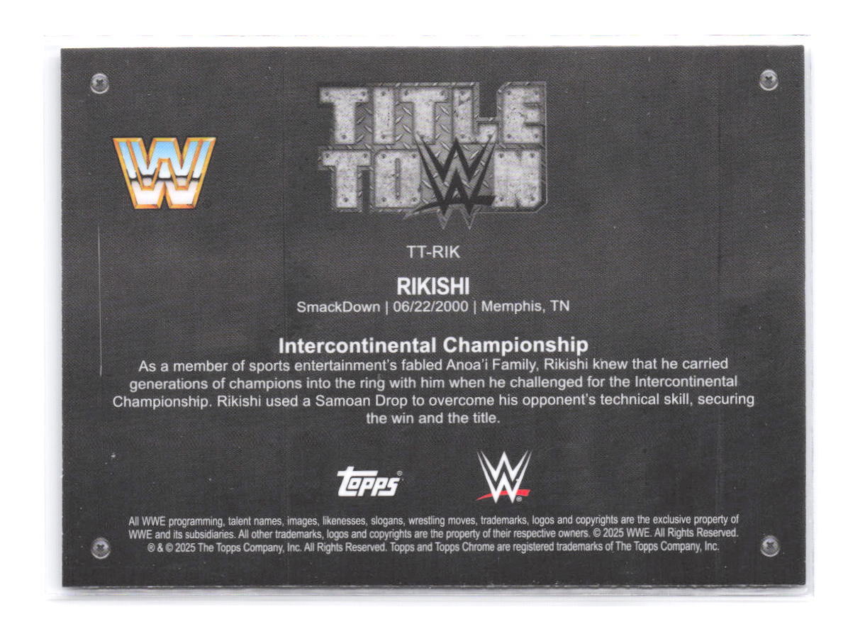 2025 Topps Chrome WWE Rikishi Title Town Retail Insert TT