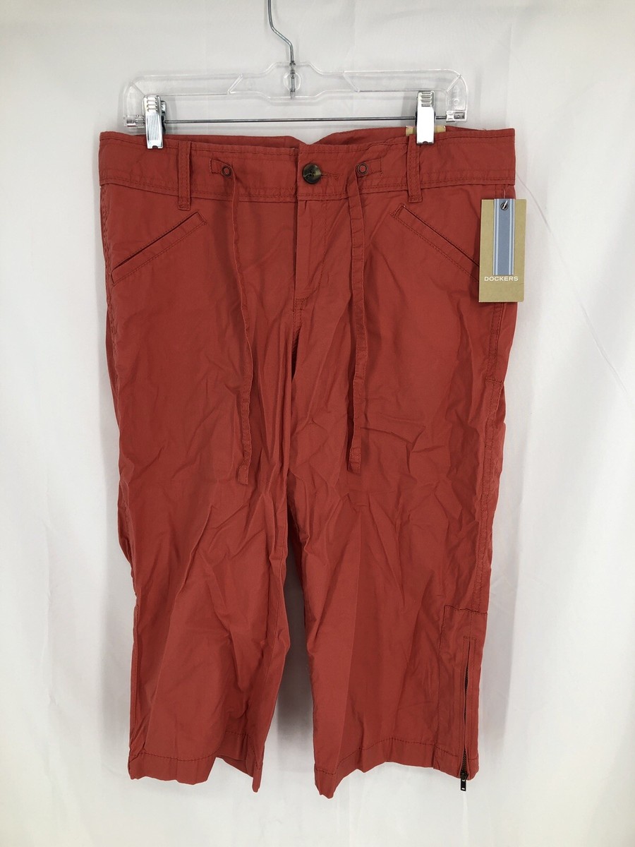Dockers Mid Rise Curvy Coral Capri Pedal Pusher Short Pants 10