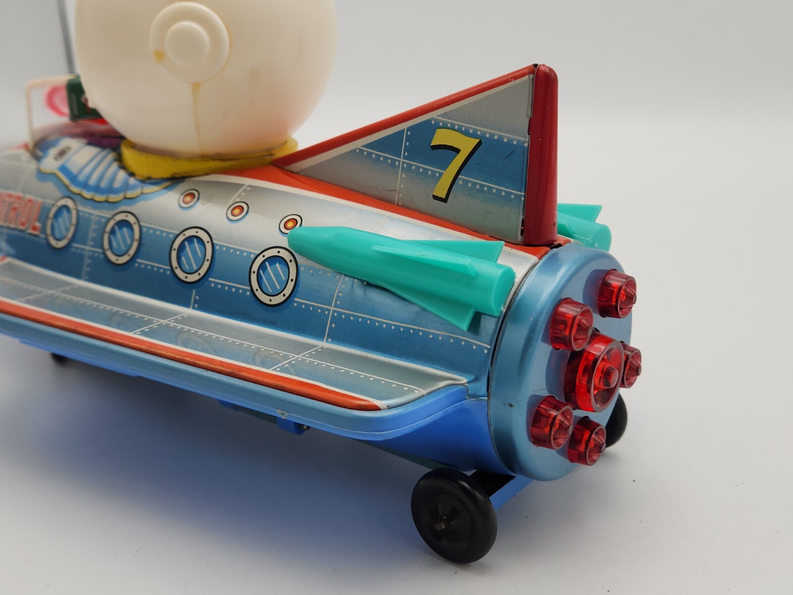 Vintage Modern Toys Space Patrol Battery Operated Tin Toy w/ Original Box *READ*