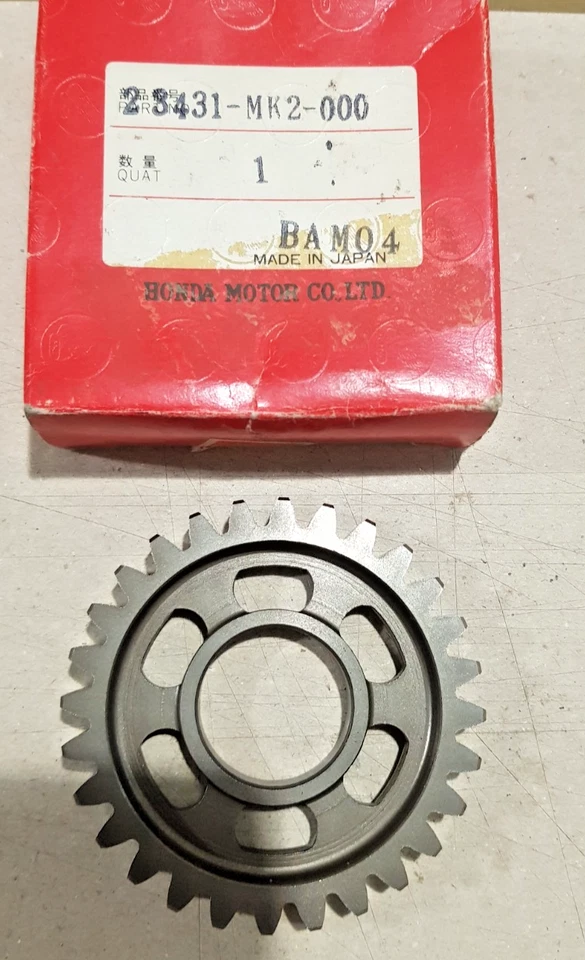 23431-MK2-000 NOS INGRANAG. CAMBIO 2^ ALBERO 2° 28T HONDA XR600R/85 86 - Imagem 2 de 2