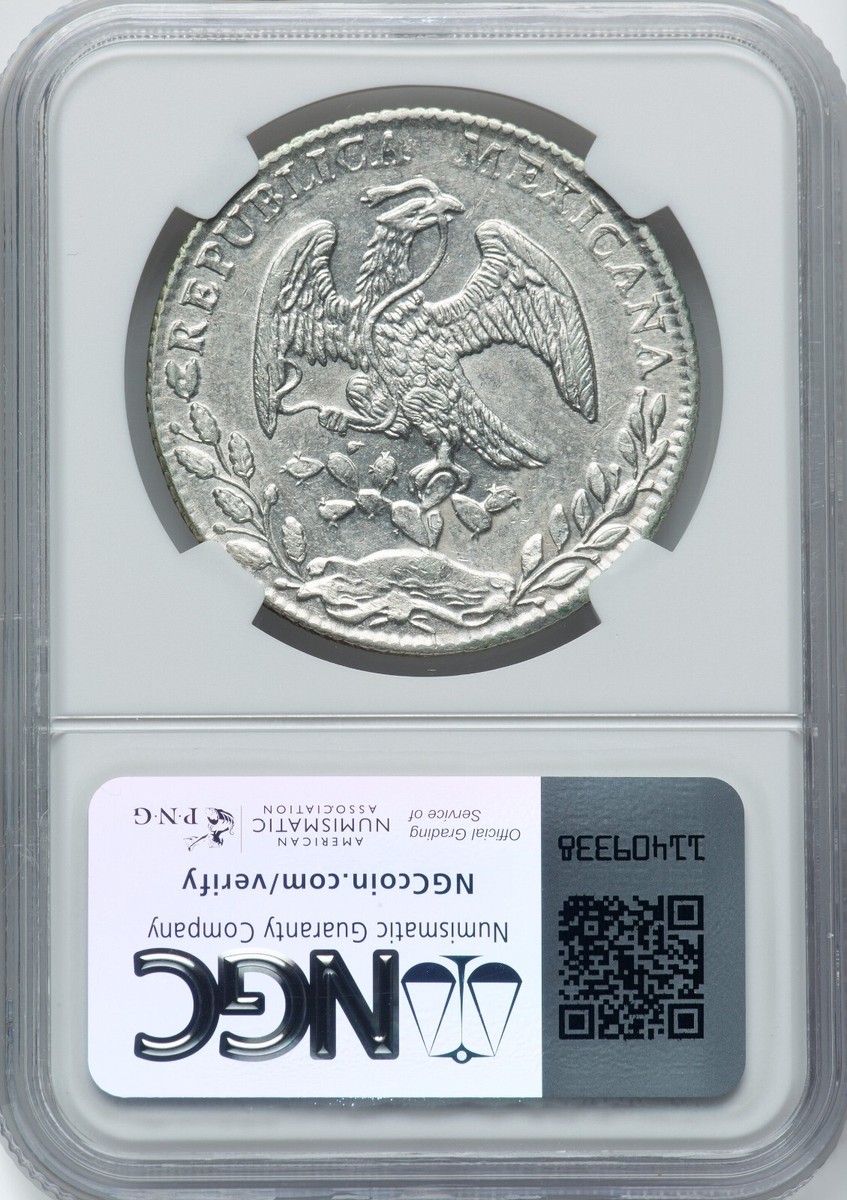 MEXICO 1885 GO RR - 8 REALES - NGC AU 58 - AMAZING STRIKE & LOOK