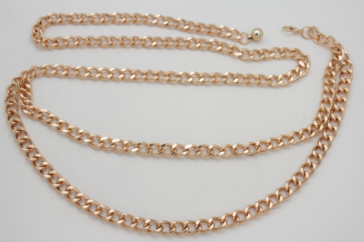 Gold Multi Layered Strand Metal Link Chains Belt Fashion Statement Accessories 90s Gold Tone Ring Chain Belt | Chaink Link Belt  main image 4