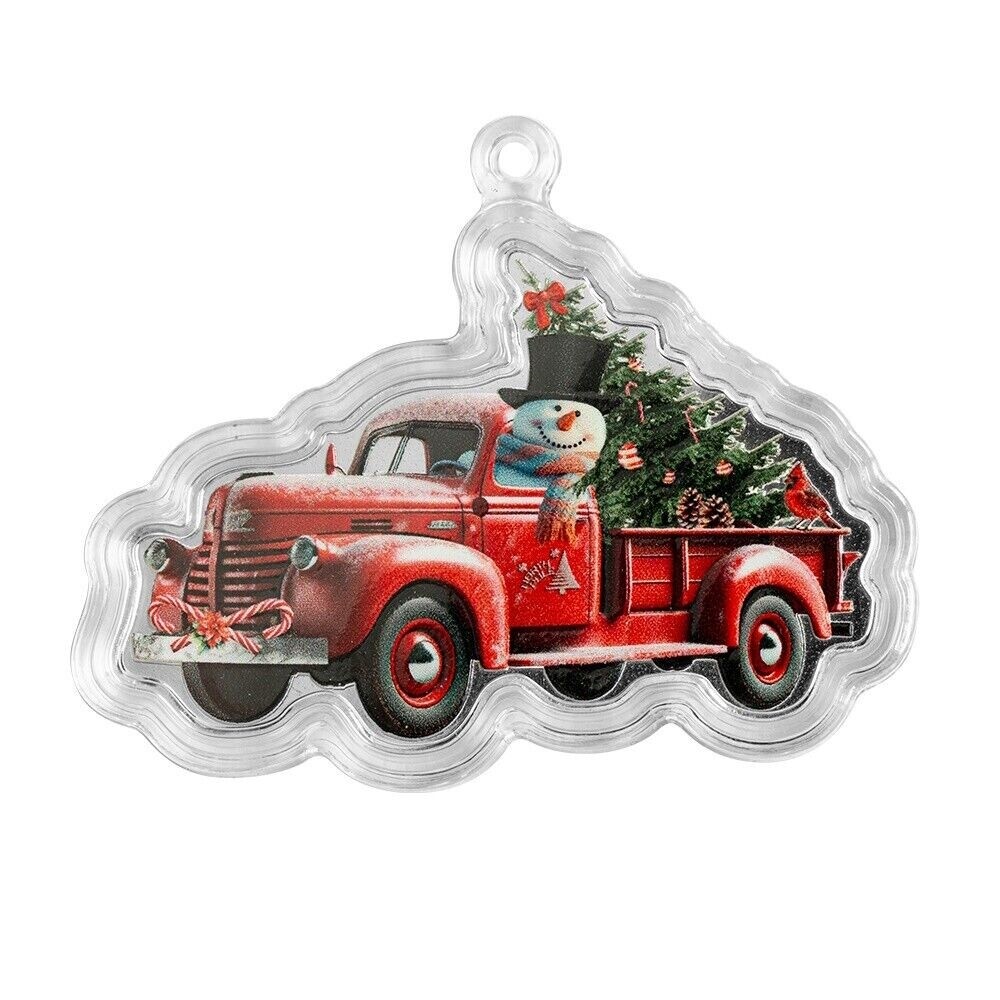 2024 $2 1 oz Silver Coin Solomon Island Pamp Suisse Snowman and