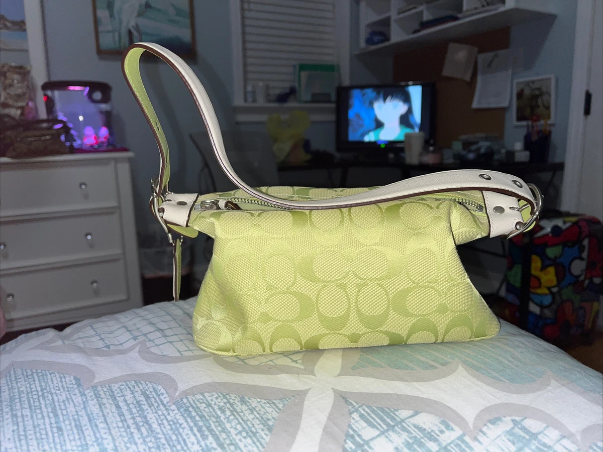 coach green shoulder bag