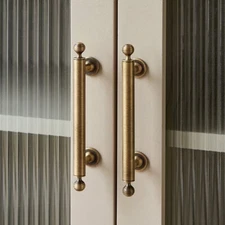 MFYS Antique Brass Cabinet Pulls Solid Brass Ball Dresser Drawer Knobs