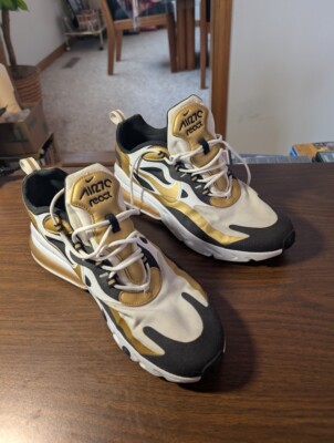 nike air max 270 mens black white gold