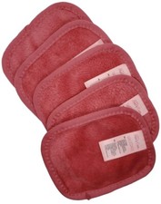 Original Makeup Eraser Set of 5 Mini Reusable Remover Cloths Rose Red Lot