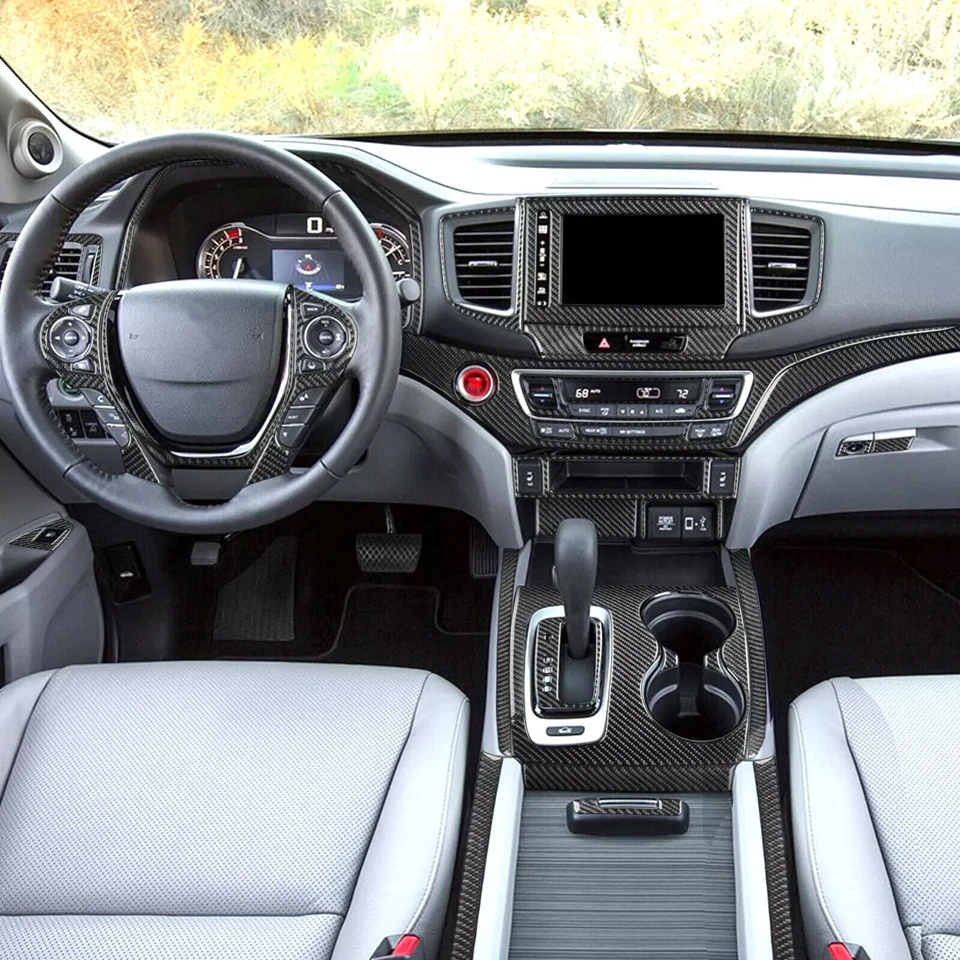 Kits de fibra de carbono real de 120 piezas cubierta interior completa para Honda Ridgeline Pilot Foto 2 de 4