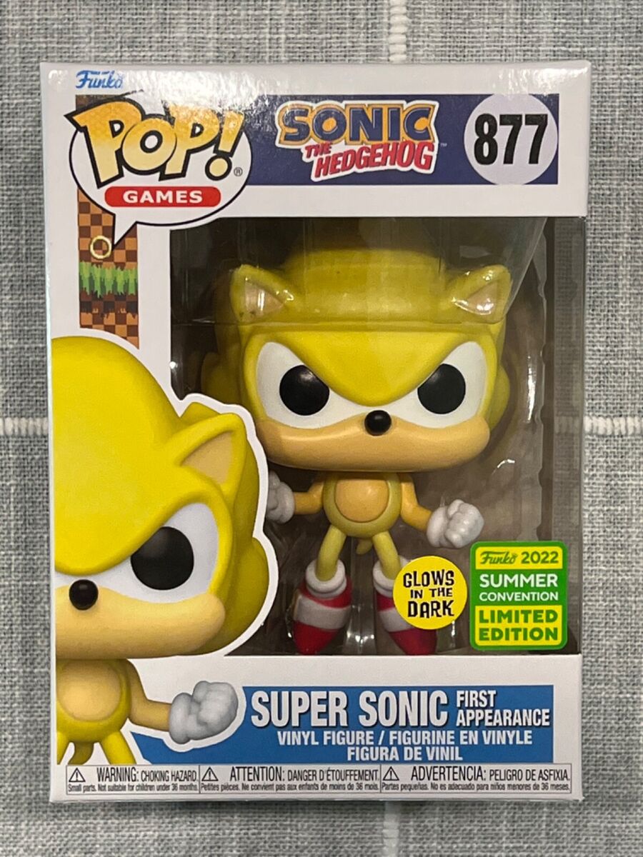 Funko Pop! Games Sonic the Hedgehog Super Sonic First Appearance GITD 2022  Summer Convention Exclusive Figure #877 - US