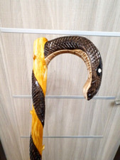 Cobra snake walking stick, handmade, wood carved Cobra snake walking cane