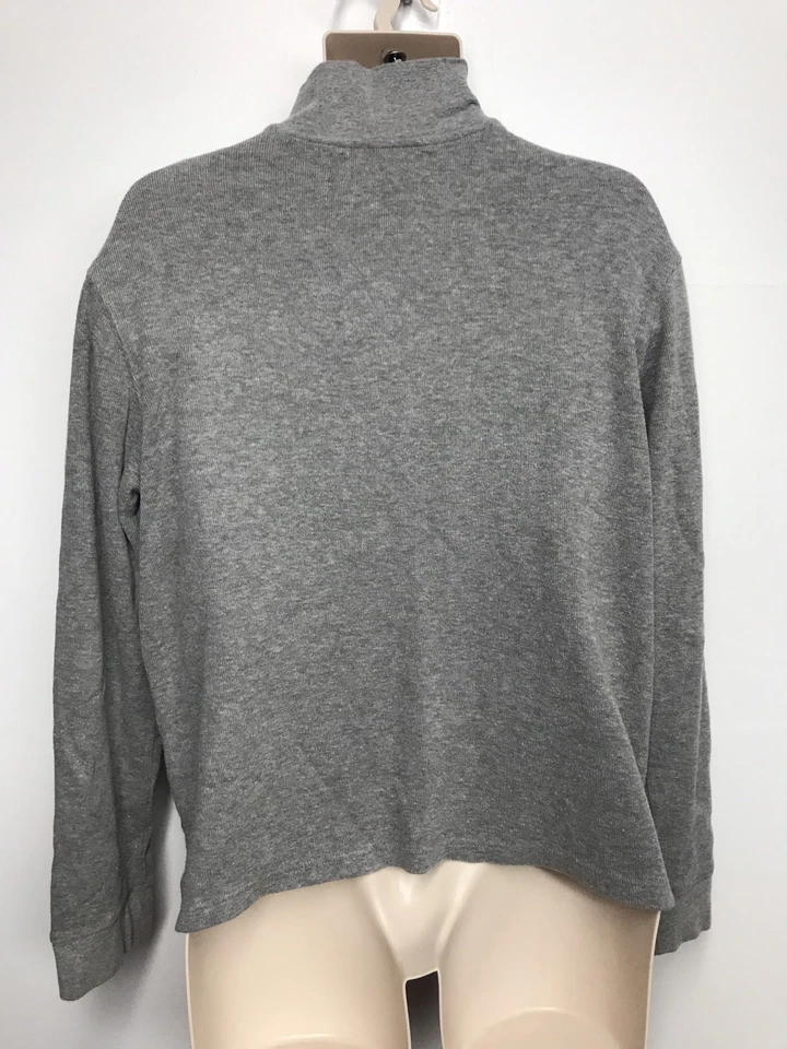 U.S POLO ASSN Pullover 1/2 Zip Sweater Size M Solid Gray Long Sleeves EUC - Image 3 of 4