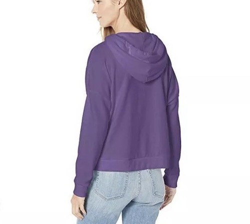 Levi’s Women’s Graphic Track Cropped Hoodie Sweatshirt Purple Size Small NEW - Picture 2 of 6