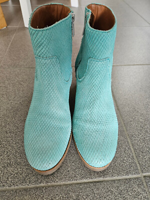 Shabbies Amsterdam Stiefeletten türkis Gr. 41 im Original-Staubbeutel neuwertig