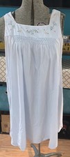 CHEVETTE Vintage Nightgown Nightie Blue Flowers Lace Ruffles Womens Med W/ Robe