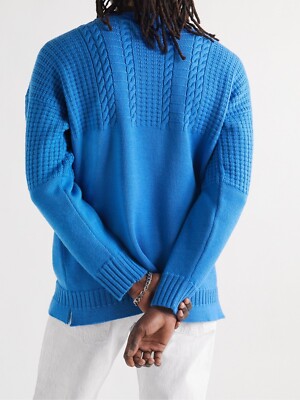 Maison Margiela Fisherman Crew Knit Sweater size Large- Blue | eBay