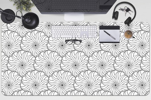 Grand tapis de bureau complet écrit pour clavier école à domicile 100 x 50 fleur dessinée - Photo 2/4