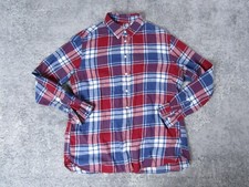 Uniqlo Shirt Mens Large Dress Red Blue Plaid Long Sleeve Collared Button Up