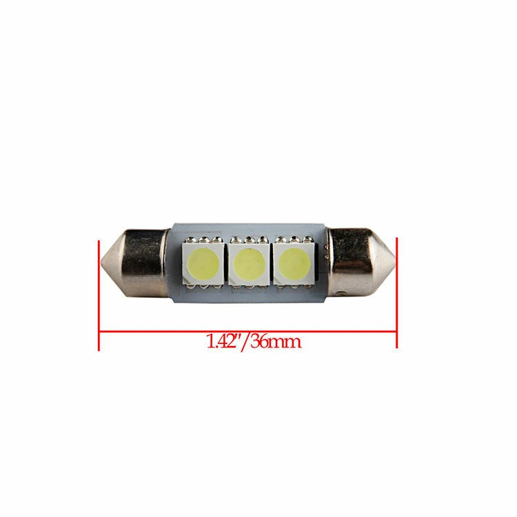 1 PIEZA 36mm 5050 3SMD LED Coche Domo Matrícula Bombilla Blanca 6000K Universal Foto 2 de 4