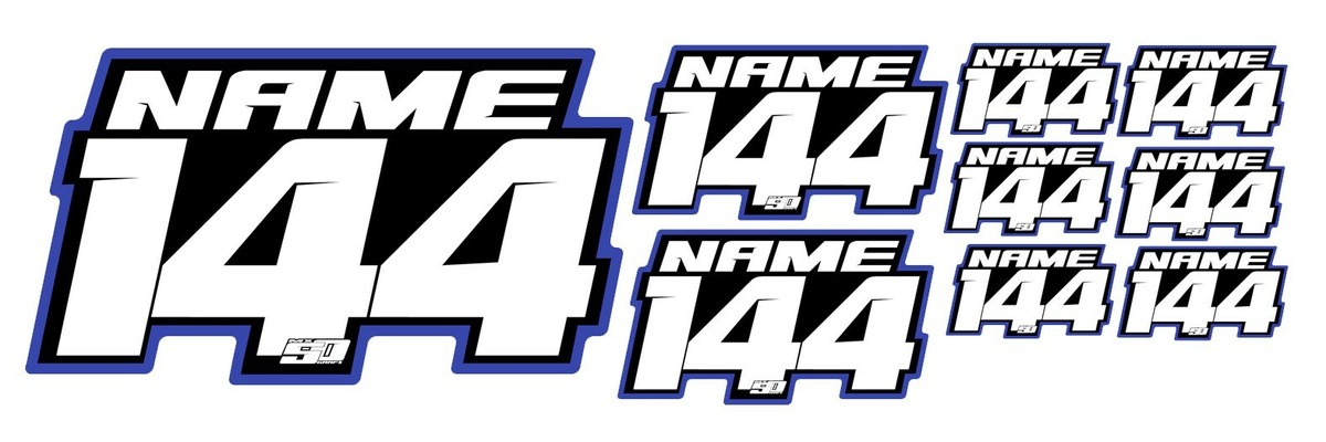 MOTOCROSS CUSTOM ID NUMBER AND NAME STICKER DECAL GRAPHICS
