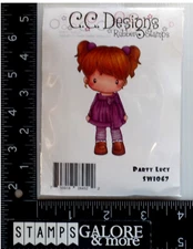 CC DESIGNS RUBBER STAMPS CLING CUSHION SW1067 PARTY LUCY SCHOOL GIRL #1722
