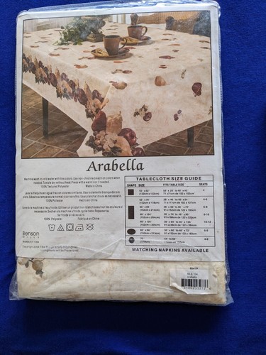 Fabric Tablecloth Fruit Medley Thanksgiving Oblong Extra Long NEW Arabella - Picture 6 of 8