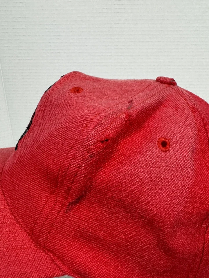 Sombrero de Colección Años 90 NC State Wolfpack Para Hombres Lana Cabeza de Bloque Snapback Aguja Americana Foto 4 de 4