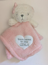 Baby Gear TEDDY BEAR LOVEY Pink Plush Security Blanket Thank Heaven Little Girls