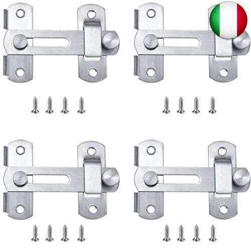 4 Pezzi Fermo Serratura, Chiavistello Porta Sicurezza, Chiavistello per