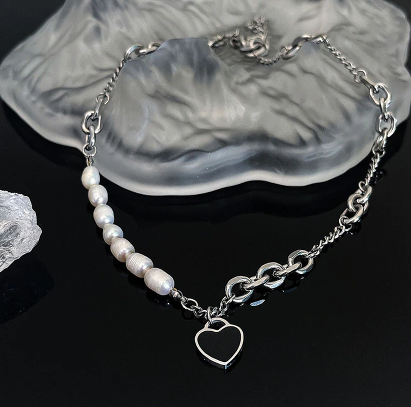 Y2K Accessories Fashion Peach Heart Water Drop Pendant Necklace