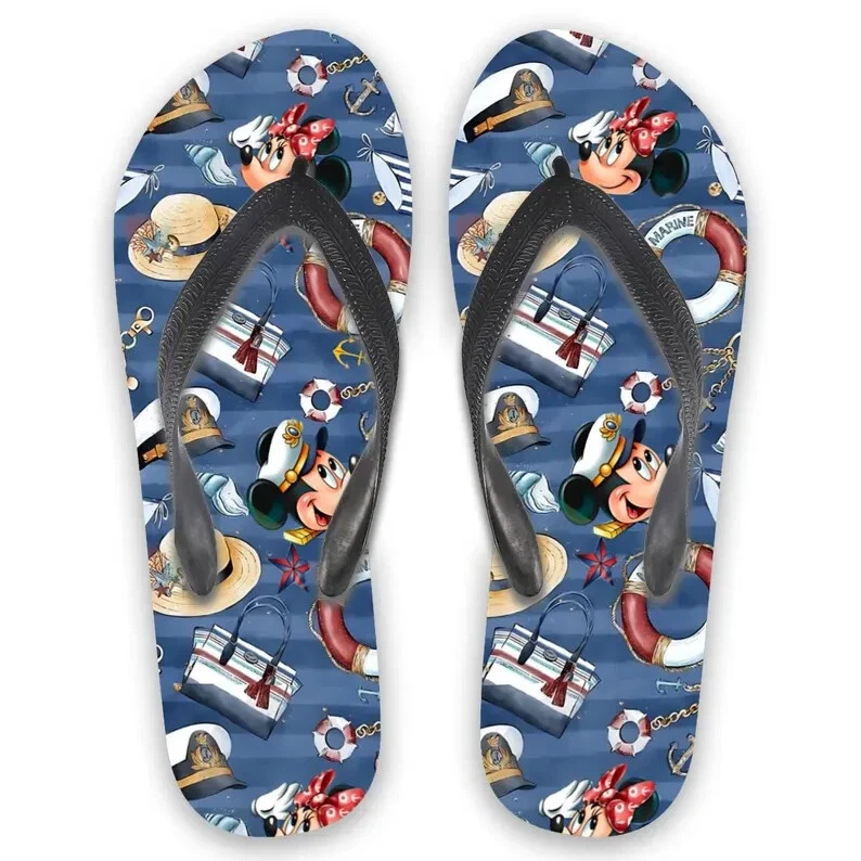 MN Mouse Nautical Flip Flops, Cute Sailor for Fans