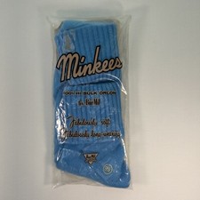 VTG 70's Socks Bur-Mil Minkees Rare Hi Bulk Orlon Blue NOS 9-11 Roll Top 80s
