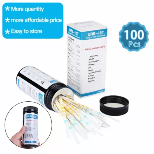 100 Strips URS-10T Urinalysis Reagent Strips 10 Parameters Urine Test Strip US - Picture 1 of 9
