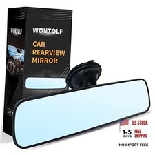 Universal Rear View Mirror with Suction Cup - Anti-Glare Interior 12IN Blue