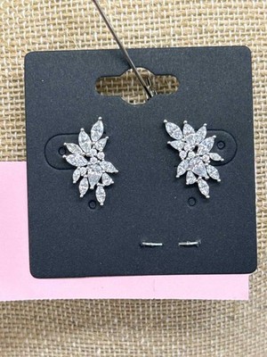 APM Monaco .925 Sterling Silver Rhinestone Crystal Earrings