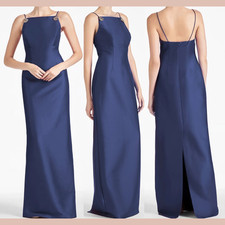 NWT 795 Sachin Babi 12 Pryce Stretch Mikado Gown in Night Sky S2115