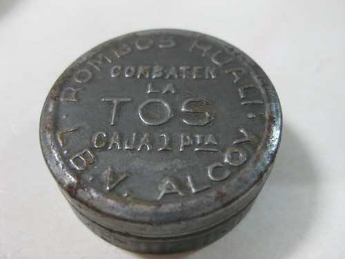 F131 LOTE 3 CAJITAS METALICAS ANTIGUAS-PASTILLAS PARA TOS-CHINCHETAS-AÑOS 50-60 - Picture 7 of 8