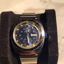 Cronel Vintage Diver 4150 38mm Auto 21J Blue Dial Day/Date SS Bracelet
