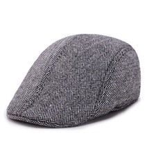 Men s Herringbone Ivy Flat Cap Classic Newsboy Driving Golf Hat Adjustable Fit