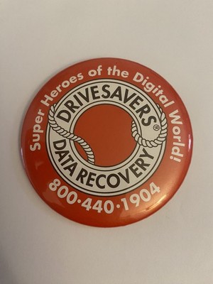 DriveSavers Super Heroes Of The Digital World Data Recovery Pin Back Button P189