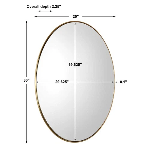 Uttermost 0935 Nickel Pursley 20"W Oval Framed Flat Mirror By Grace Feyock - Picture 2 of 7